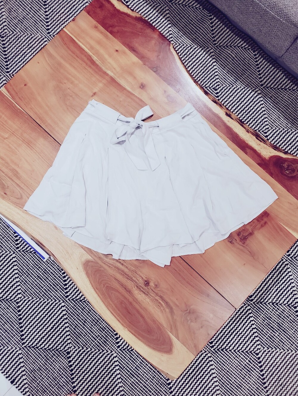 SUNDAY BEST -Tie Waist Pleated Double Lined  Flare Shorts
